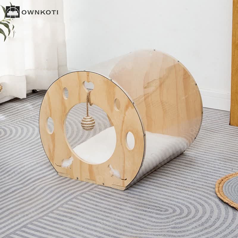 Wooden Space Capsule Cat House