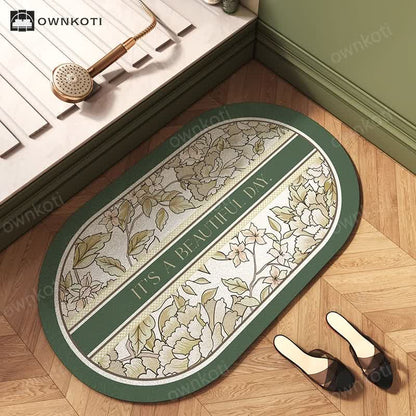 Vintage Floral Anti-slip Bath Mat