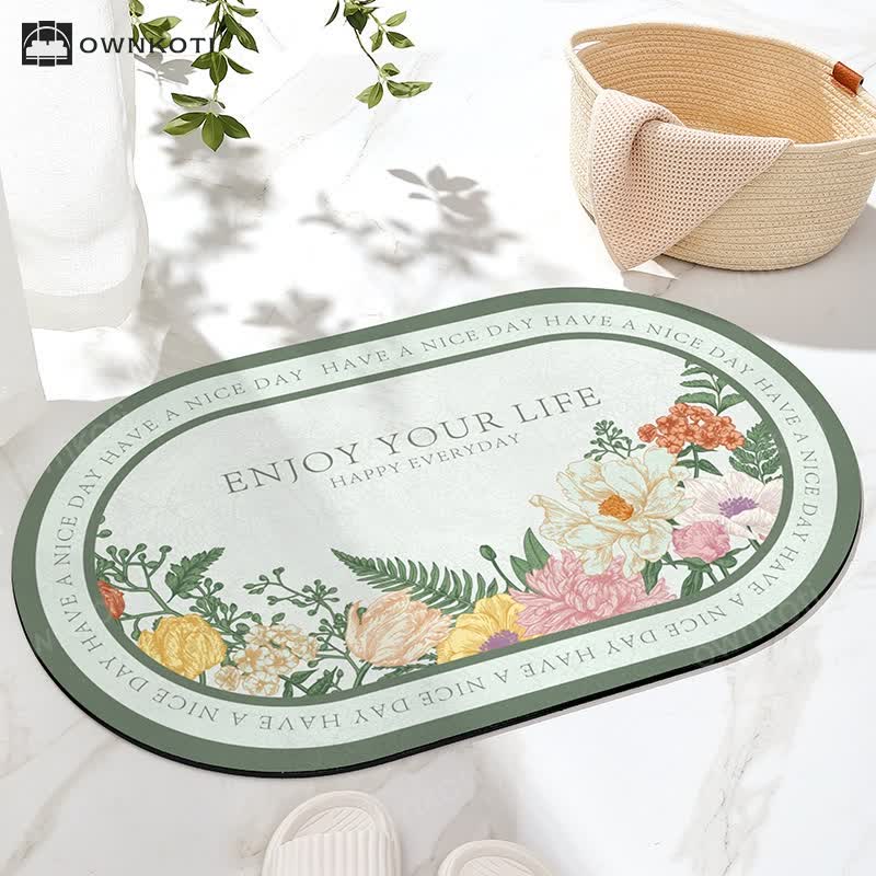 Anti-slip Refresh Floral Bath Mat