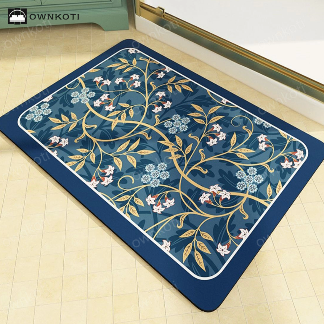 Vintage Floral Diatom Mud Floor Mat