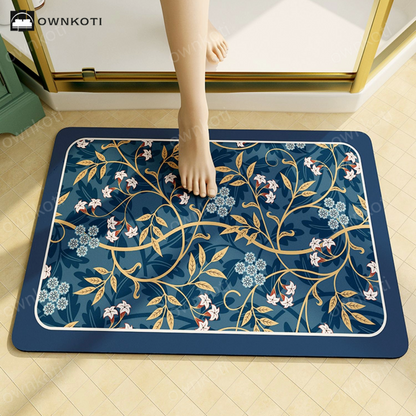 Vintage Floral Diatom Mud Floor Mat