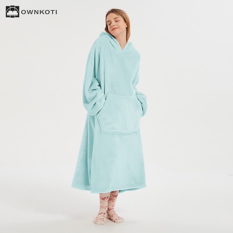 Double-sided Flannel Hooded Long Nightgown