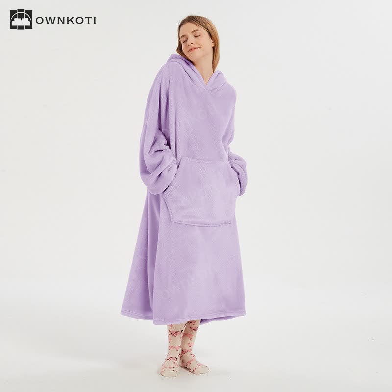 Double-sided Flannel Hooded Long Nightgown