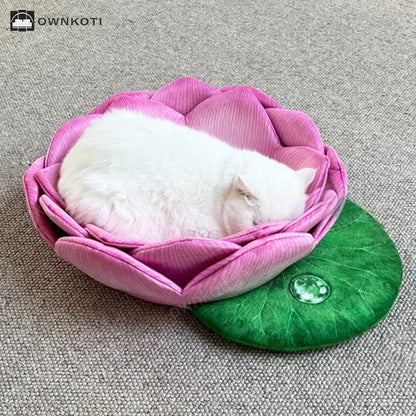 Lotus Shaped Warm Fleece Pet Bed