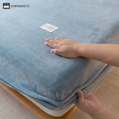 Solid Color Soft Flannel Fitted Sheet