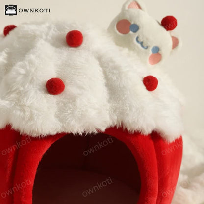 Cute Winter Warm Fleece Pet Bed