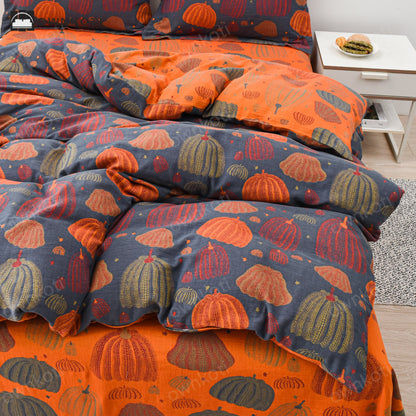 Pumpkin Cotton Gauze Bedding Set (4PCS)