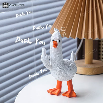 Funny Middle Finger Duck Resin Ornament