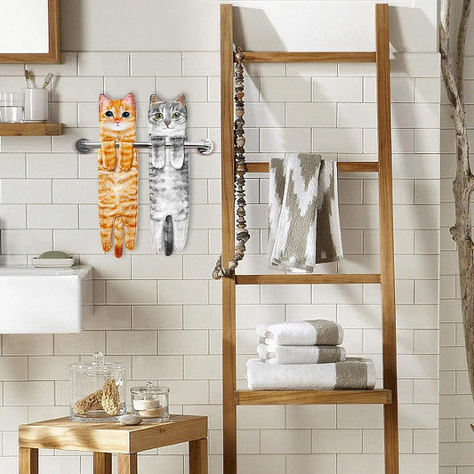 Ownkoti Cat Hangable Kitchen Bathroom Hand Towel - image 0