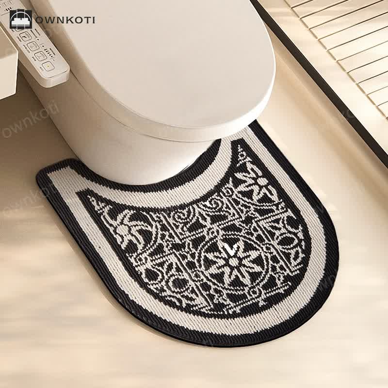 Non-Slip Plush U-Shaped Toilet Rug