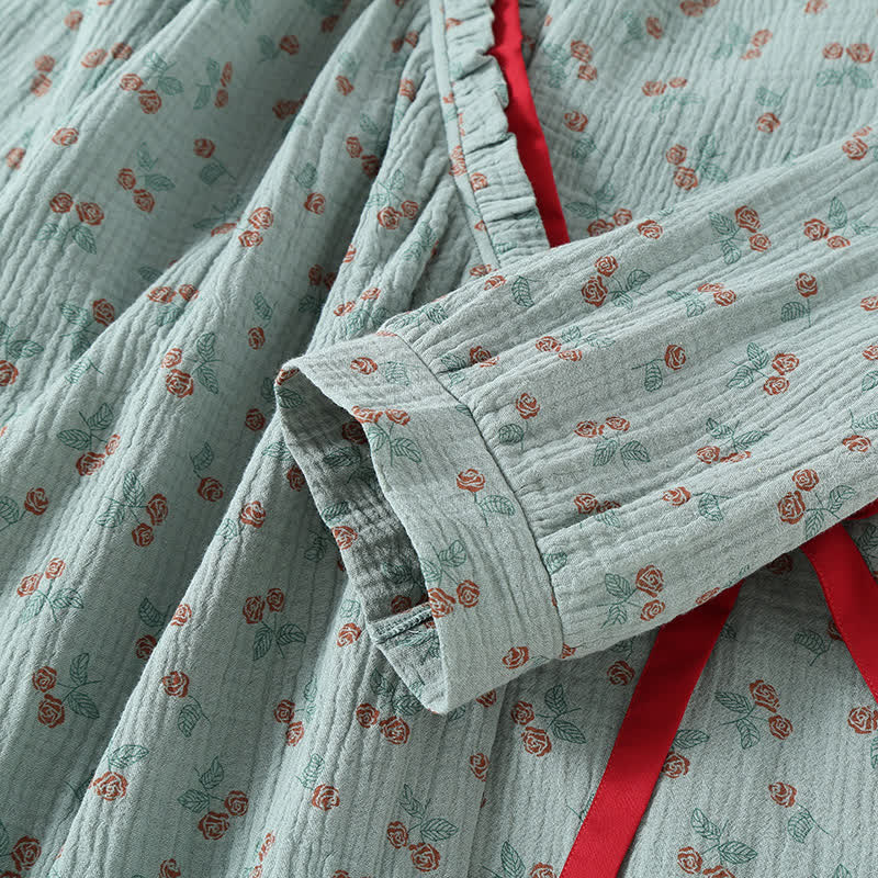 Kimono Rural Rose Cotton Gauze Pajama Set