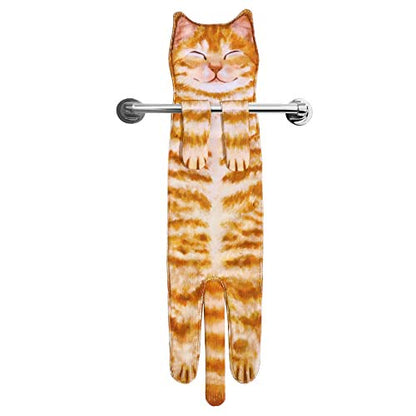 Ownkoti Cat Hangable Kitchen Bathroom Hand Towel - Smiling Cat - 2PCS - image 7
