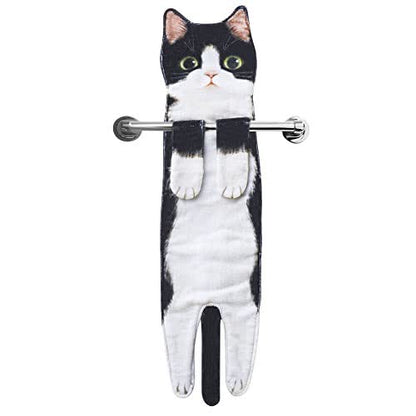 Ownkoti Cat Hangable Kitchen Bathroom Hand Towel - Cow Cat - 2PCS - image 10