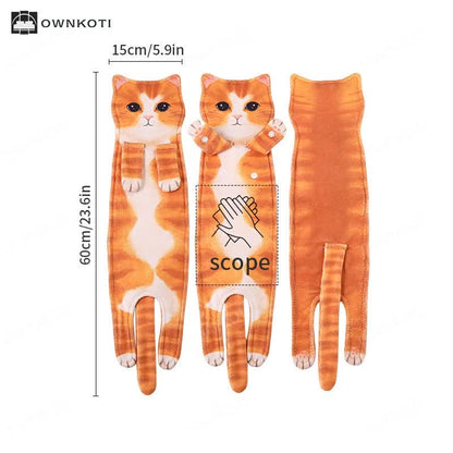 Cat Hangable Kitchen Bathroom Hand Towel