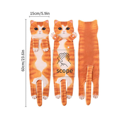 Ownkoti Cat Hangable Kitchen Bathroom Hand Towel - Cute Cat - 2PCS - image 6