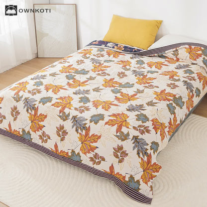 Cotton Gauze Maple Leaf Breathable Blanket