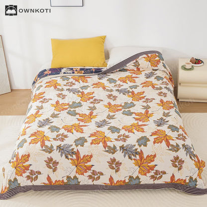 Cotton Gauze Maple Leaf Breathable Blanket