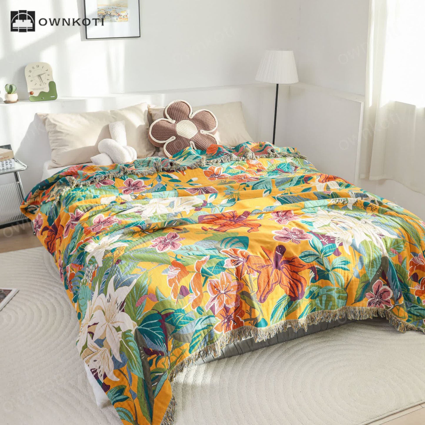 Rural Lily Reversible Cotton Gauze Blanket