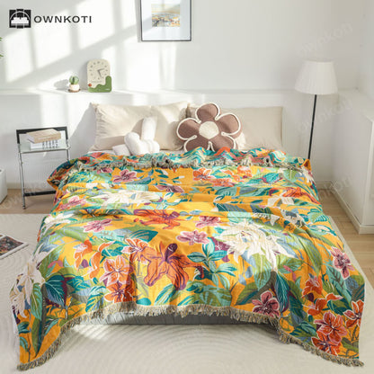 Rural Lily Reversible Cotton Gauze Blanket