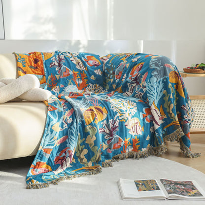 Underwater World Cotton Gauze Blanket