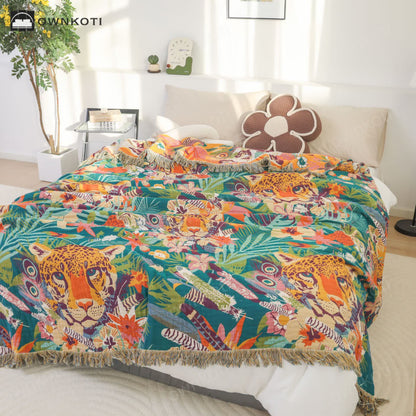 Pure Cotton Tropical Style Lighweight Blanket