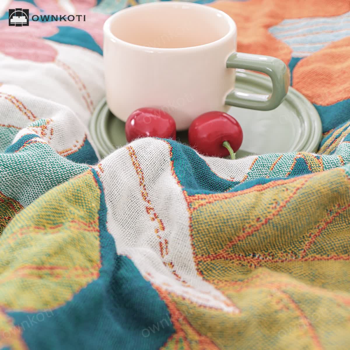 Farmhouse Rural Style Cotton Gauze Blanket