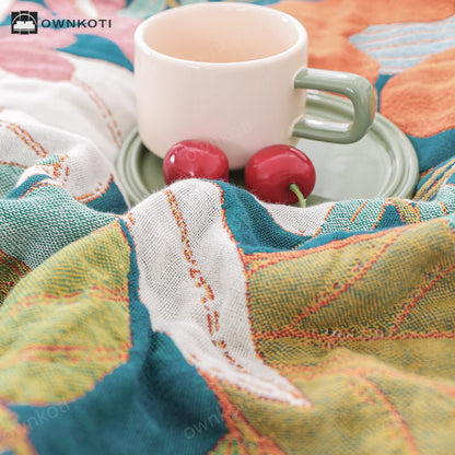 Farmhouse Rural Style Cotton Gauze Blanket
