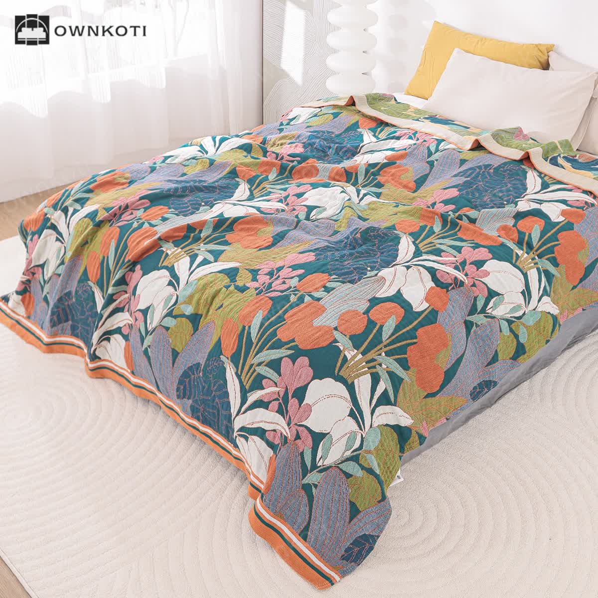 Farmhouse Rural Style Cotton Gauze Blanket