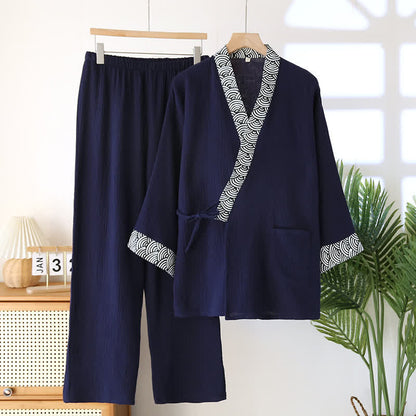Neutral Kimono Cotton  Gauze Pajama Set