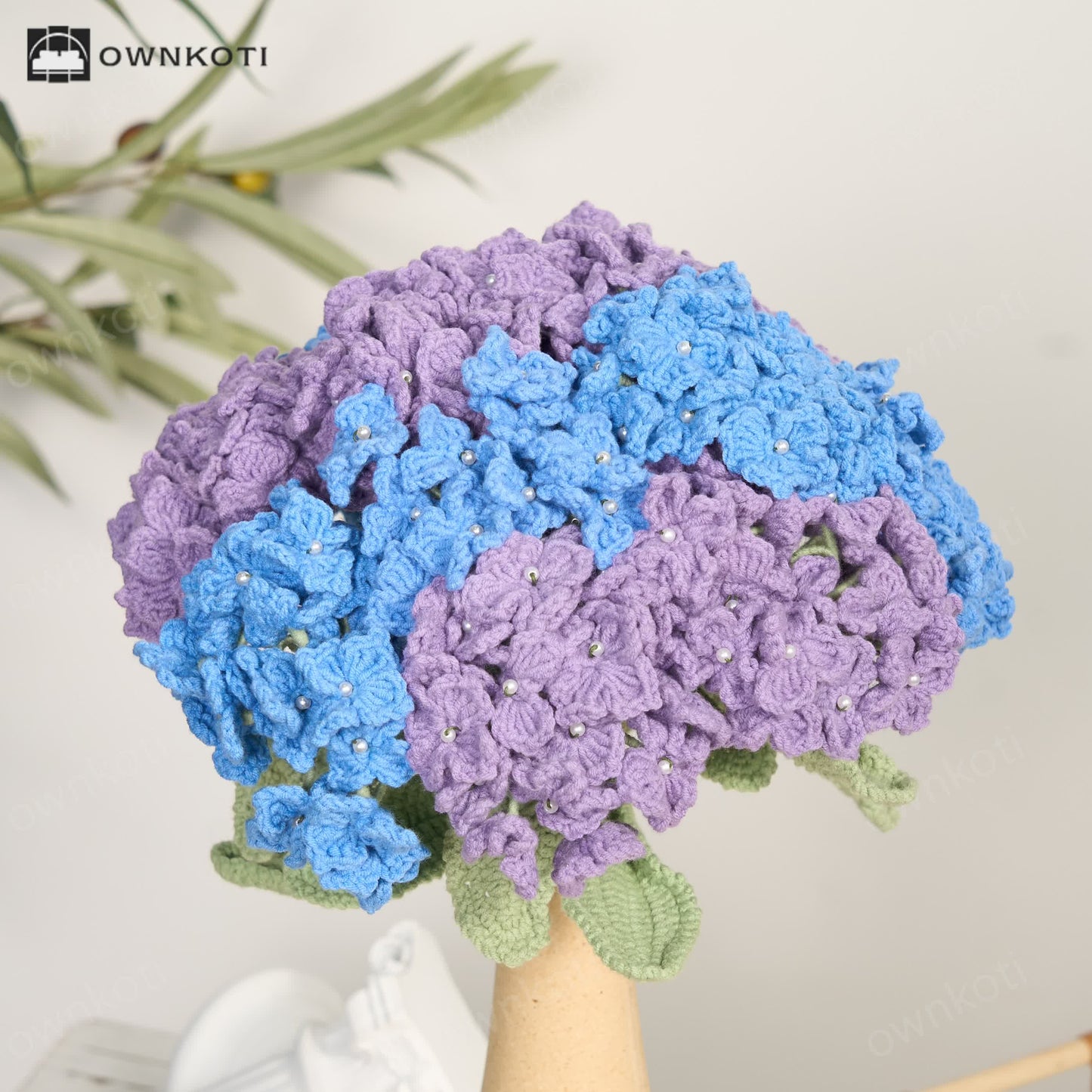 Crochet Hydrangea Bouquet Home Decor Ornament