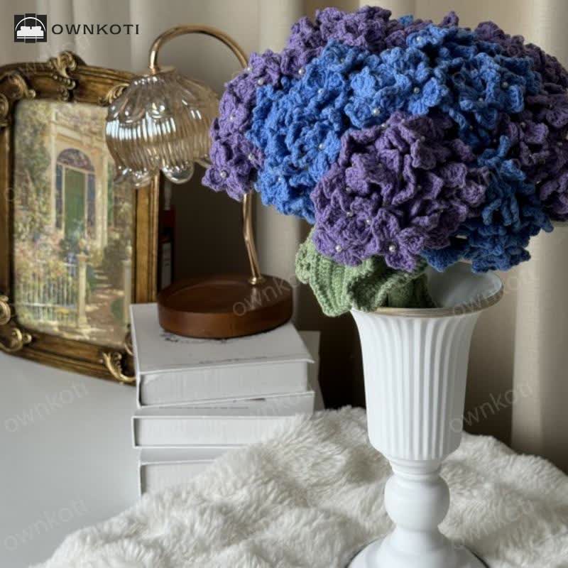 Crochet Hydrangea Bouquet Home Decor Ornament