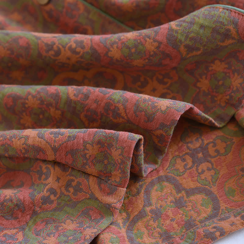 Retro Jacquard Cotton Gauze Loungewear Set