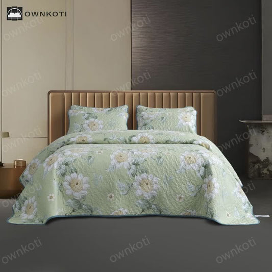 Refresh Floral Quilted Bedding Set(3PCS)