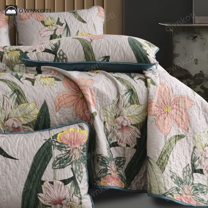 Pink Lily Dance 3-Piece Quilted Bedding Set NCU0NNT318 main image 1