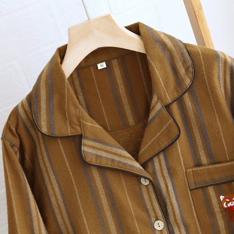 Brushed Cotton Striped Pajama Set