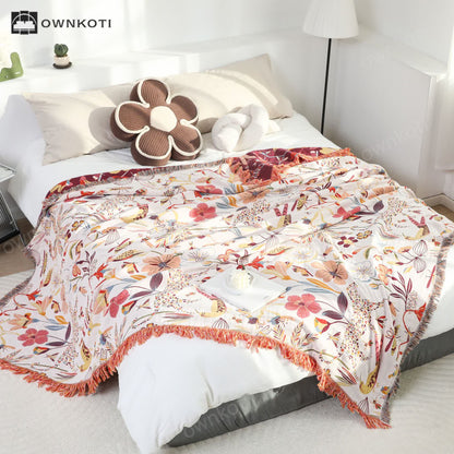 Rural Style Tassel Lightweight Cotton Quilt