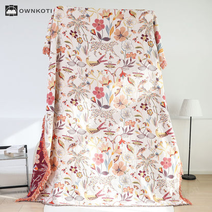 Rural Style Tassel Lightweight Cotton Quilt