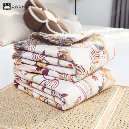 Rural Style Tassel Lightweight Cotton Quilt