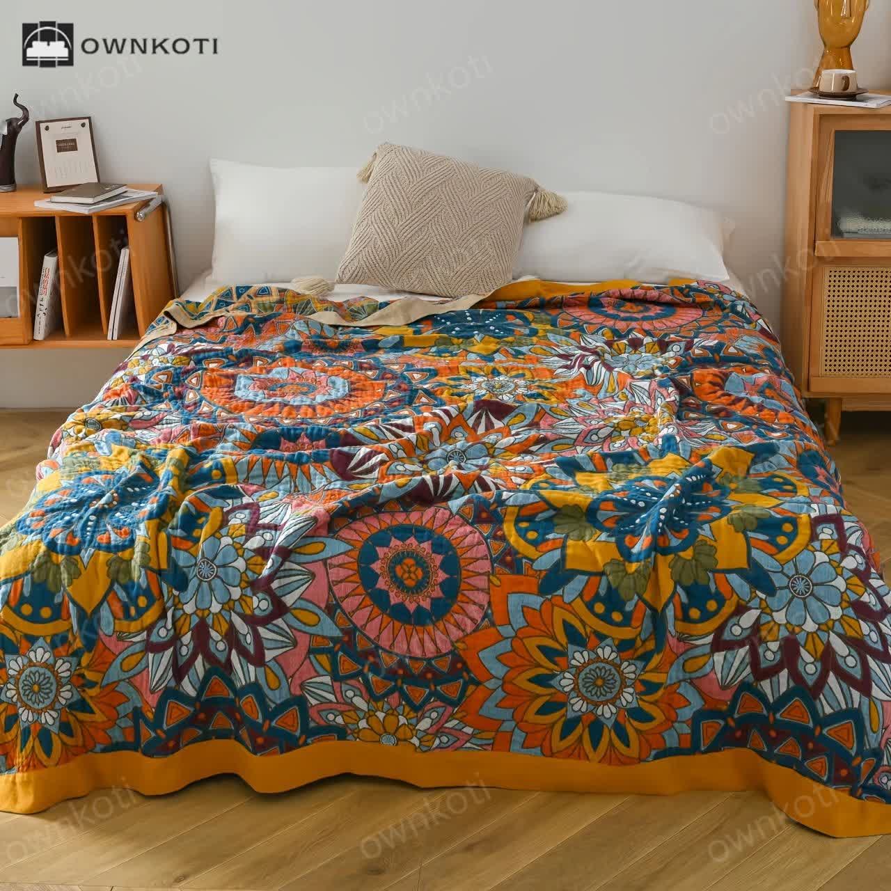 Moroccan Style Tassel Lightweight Cotton Quilt