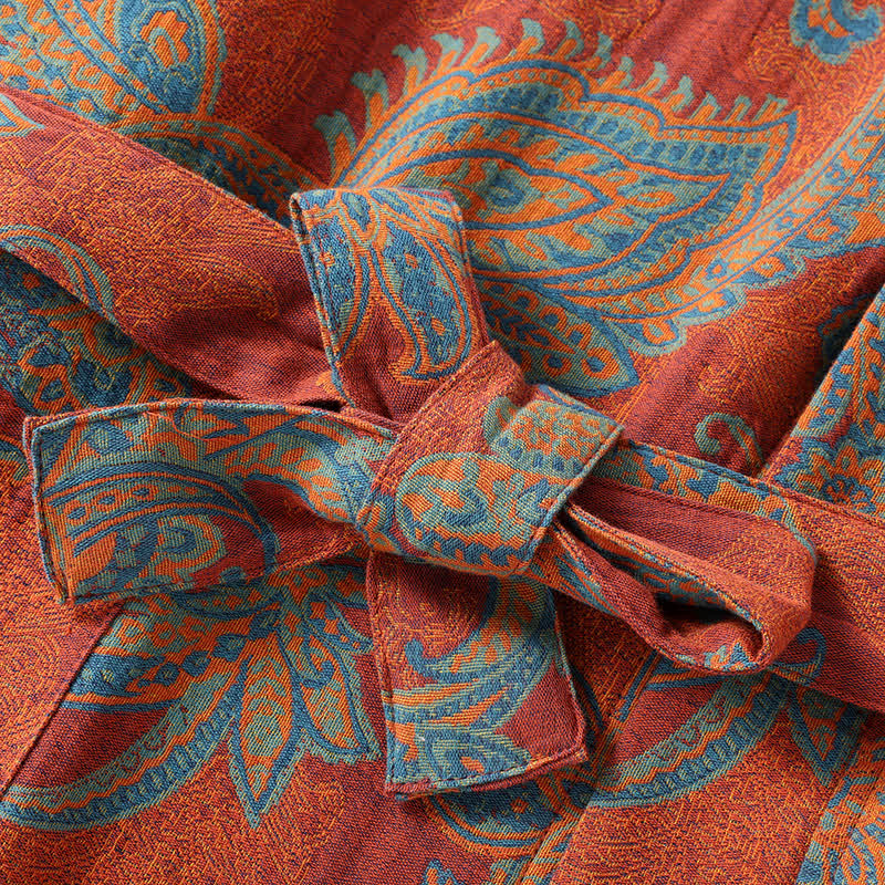 Ownkoti Cotton Gauze Jacquard Retro Quick-dry Bathrobe - image 3