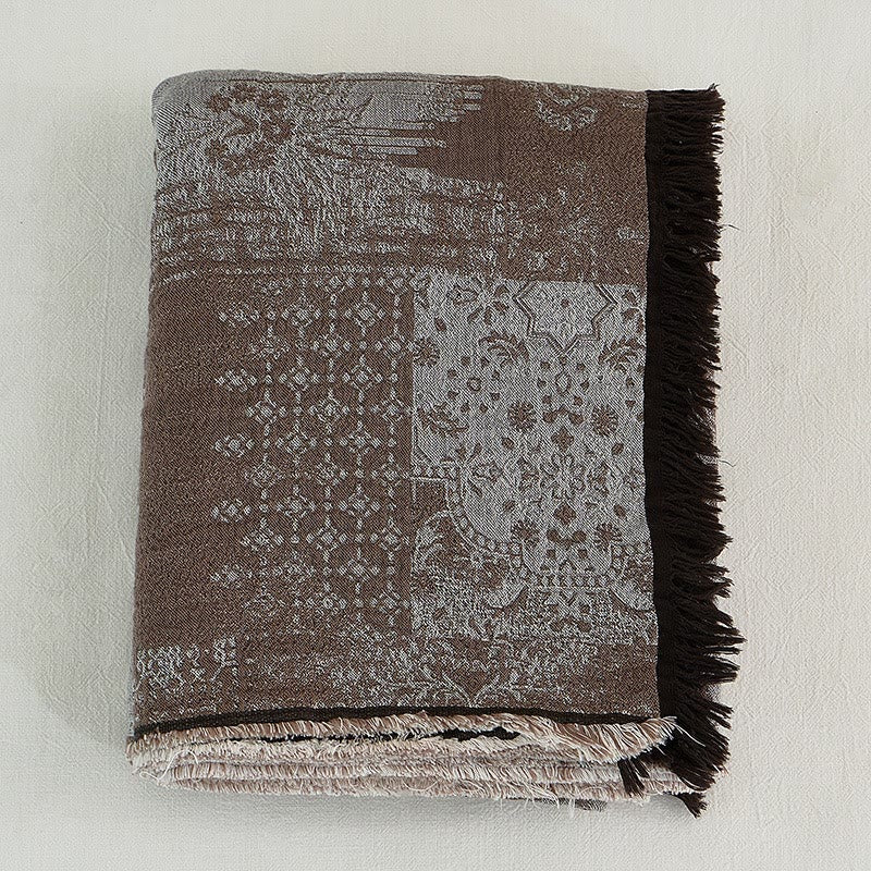 Vintage Yarn-dyed Tassel Cotton Blanket