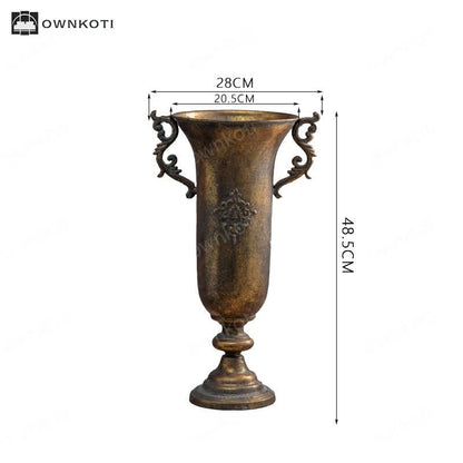 Vintage golden vase decorative ornament