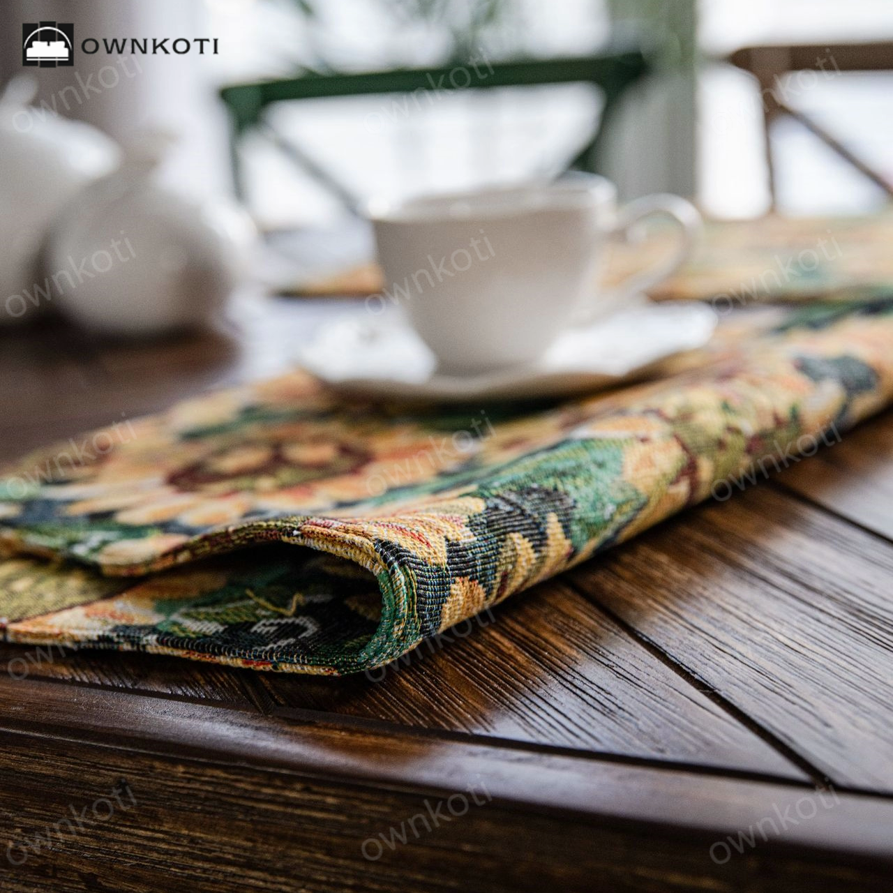 Jacquard Floral Sunflower Placemat Set(4PCS)