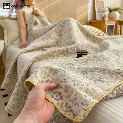 Refresh Floral Three Layers Cotton Gauze Quilt