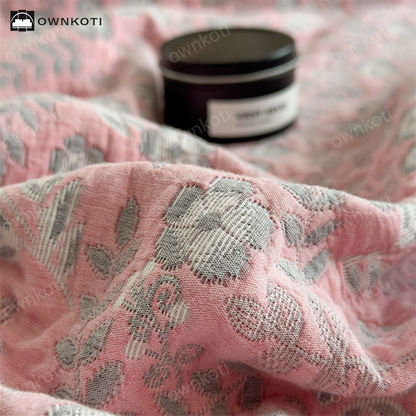 Refresh Floral Three Layers Cotton Gauze Quilt