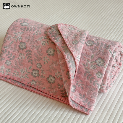 Refresh Floral Three Layers Cotton Gauze Quilt