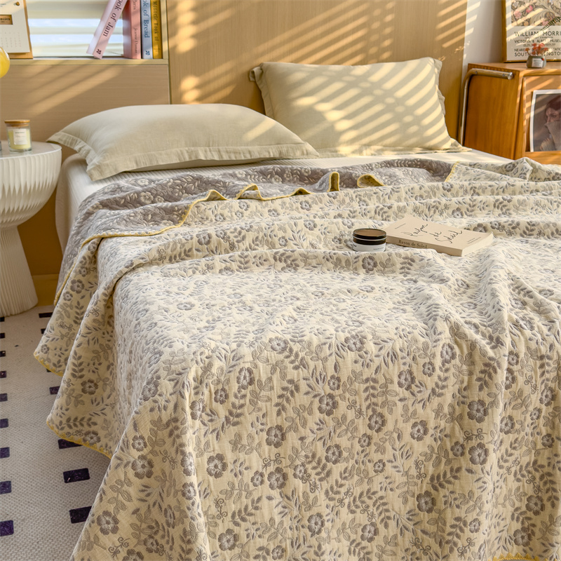 Refresh Floral Three Layers Cotton Gauze Quilt - image 9