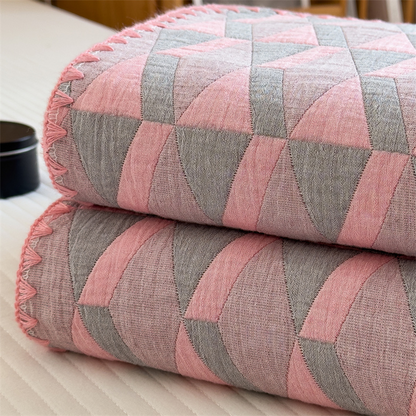 Simple Geometric Cotton Gauze Comfy Quilt