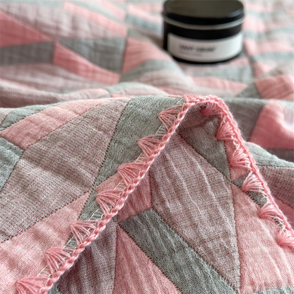 Simple Geometric Cotton Gauze Comfy Quilt