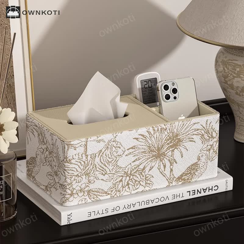 Vintage Leather Storage Tissue Box Cover